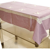 Purple Plain Linen Table Cover 36x54 inch front view