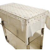 White Embroidered Table Cover front view