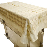 Cream Embroidered Polyester Table Cover 36x54 inch front view