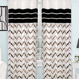 (Black) Curtain Self Design- Polyester(7 X 4 Feet) - Jagdish Store Online Since 1965