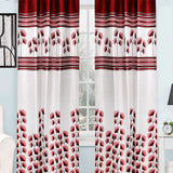 (Maroon) Curtain Self Design- Polyester(7 X 4 Feet) - Jagdish Store Online Since 1965