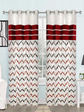 Maroon Polyester Ready-made Curtain 7x4 feet front view