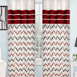 (Maroon) Curtain Self Design- Polyester(7 X 4 Feet) - Jagdish Store Online Since 1965