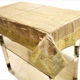 Beige Sequin Work Table Cover 36x54 inch front view