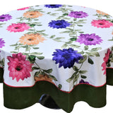 Purple Printed Polycotton Table Cover front view