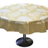 Beige Printed Polyester Table Cover front view