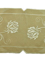Beige Embroidered Cotton Table Mat 12x18 inch front view