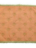 Peach Embroidered Cotton Table Mat Set of 7 | 12x18 Inch