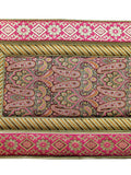 Magenta brocade poly silk dining table mat set of 6 12x18 inch