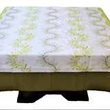 Beige Embroidered Table Cover front view