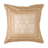 Beige Brocade Brocade Cushion Cover front view