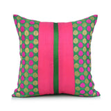 Green Brocade Dupion Silk Cushion Cover front view