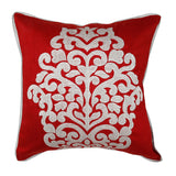 Maroon Embroidered Dupion Silk Cushion Cover front view