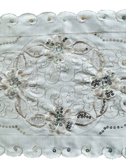 Sequin Work Polyester Table Mat 12x18 inch front view
