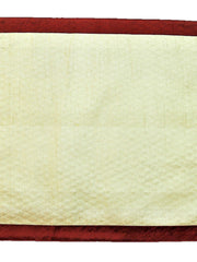 Beige Stitched Dupion Silk Table Mat 12x18 inch front view