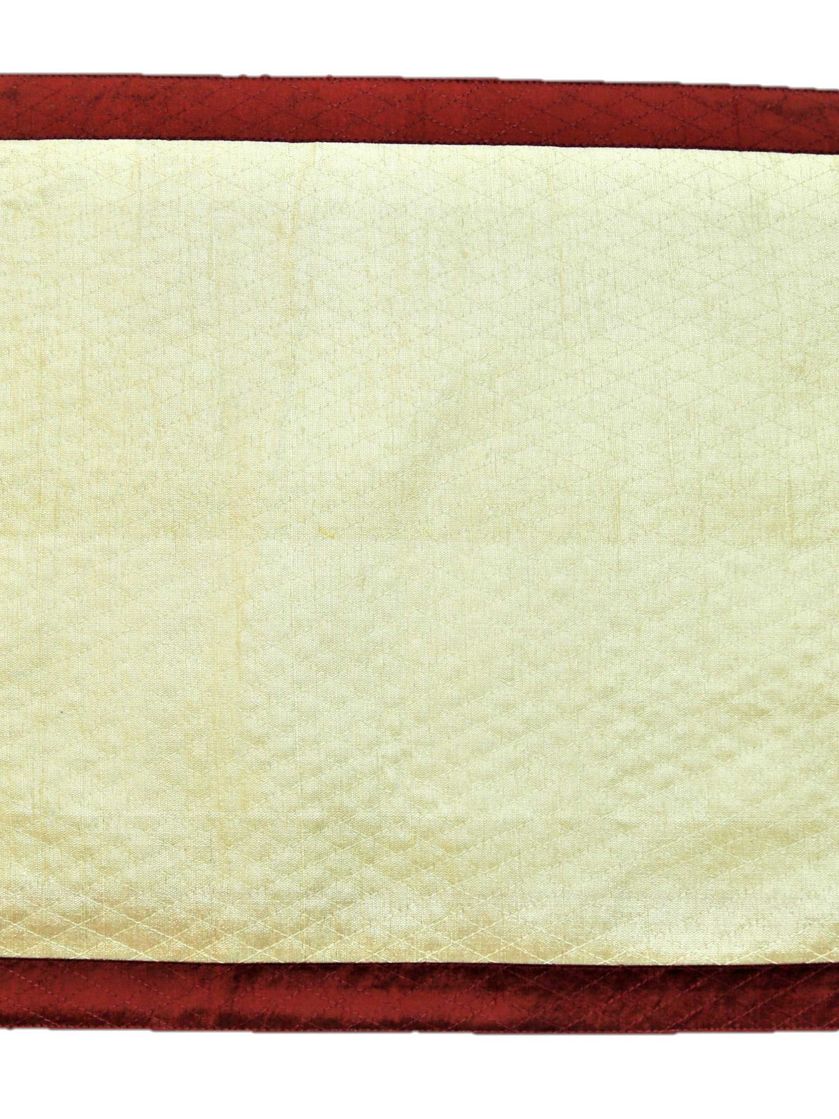 Beige Stitched Dupion Silk Table Mat 12x18 inch front view