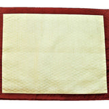 Beige Stitched Dupion Silk Table Mat 12x18 inch front view