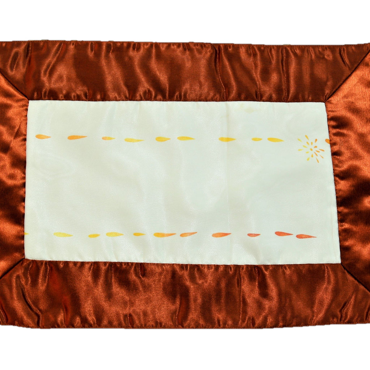 Brown Printed Satin Table Mat 12x18 inch front view