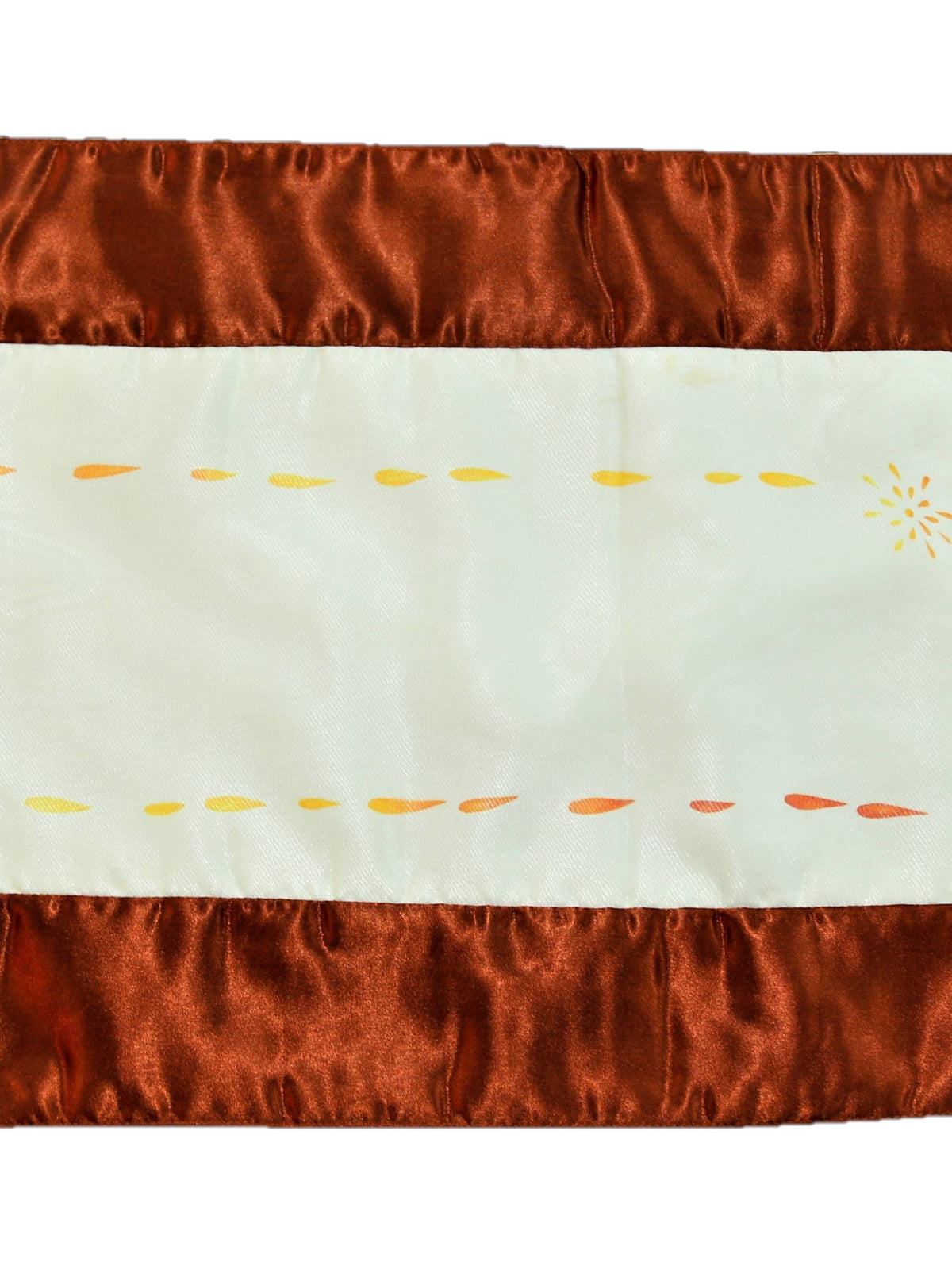 Brown Printed Satin Table Mat 12x18 inch front view
