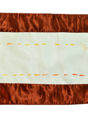 Brown Printed Satin Table Mat 12x18 inch front view