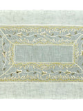 Cream embroidered tissue table mat set of 7 with runner 12x18 inch