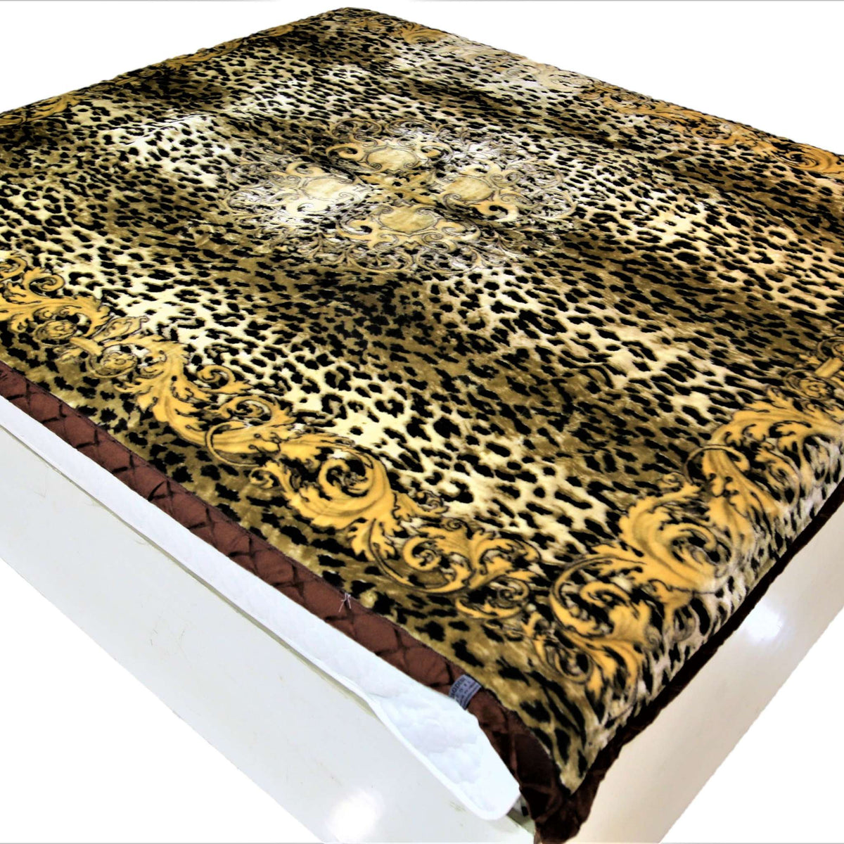 Double Print (Gold/Cream/Brown)Blanket(60 X 90 Inch)-Polyester(3.44 Kg) - Jagdish Store Online Since 1965