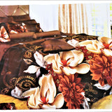 Beige Printed Cotton Duvet Cover front view
