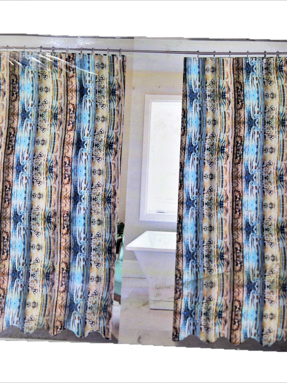 Multicolor Printed Polyester Shower Curtain front view