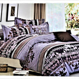 Purple Printed Cotton Bedsheet Set front view