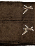 Brown Embroidered Cotton Towel Set front view