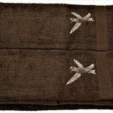 Brown Embroidered Cotton Towel Set front view
