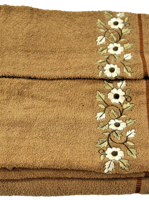 (Camel) Embroidery Cotton Bath Towel