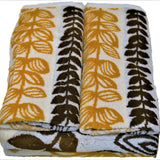 Black Printed Cotton Towel Set front view