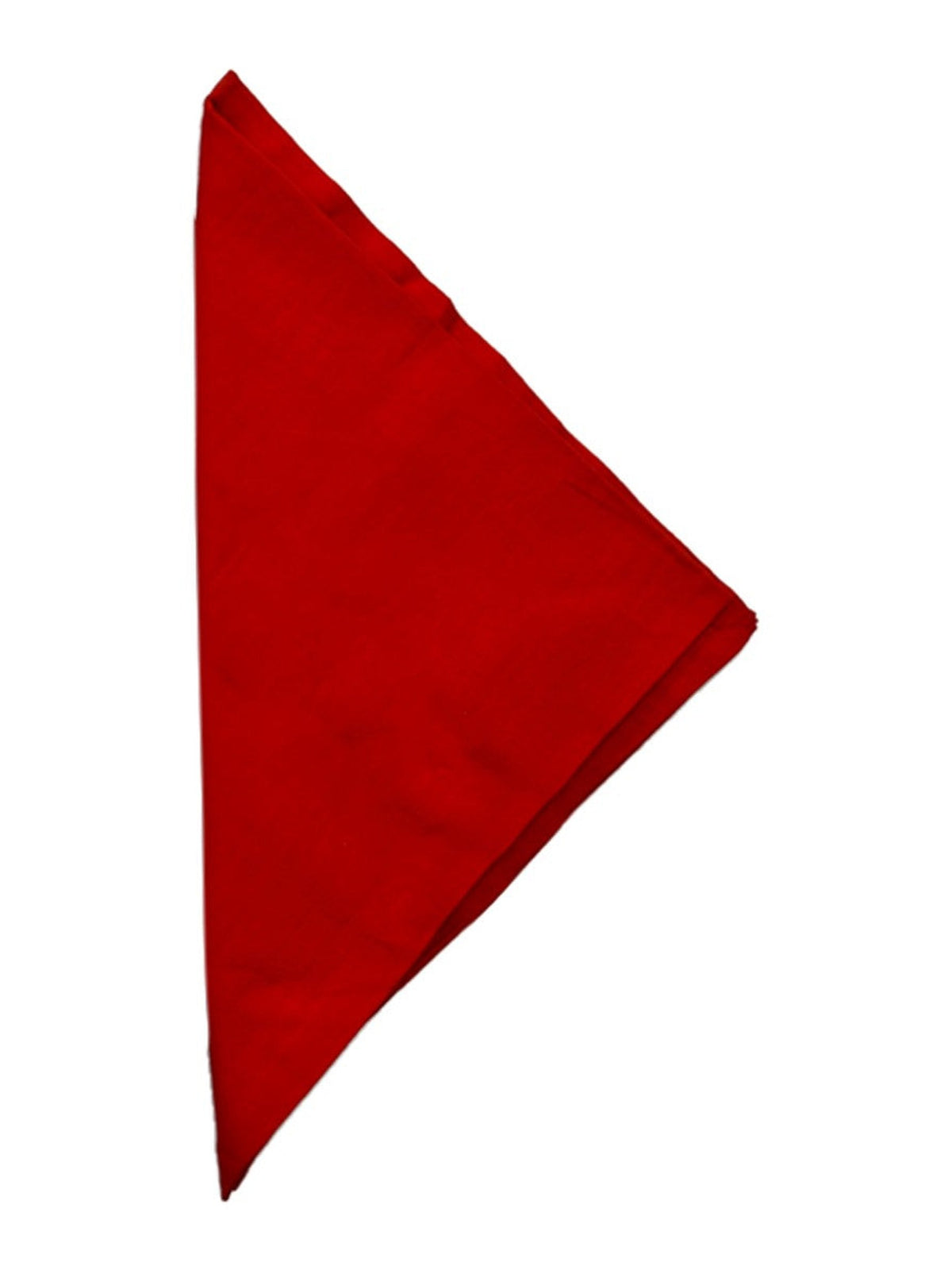 Red plain cotton napkin folded into a triangle
