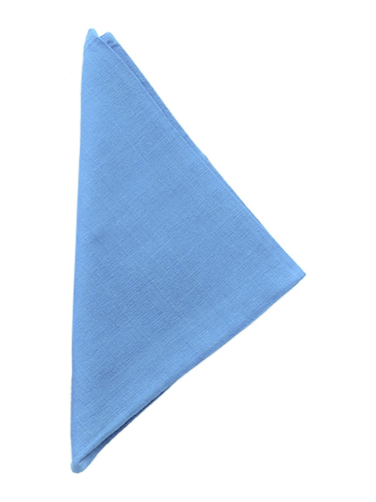 Sky blue plain cotton napkin folded into a triangle, 16x16 inch