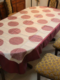 Magenta Embroidered Polyester Table Cover front view