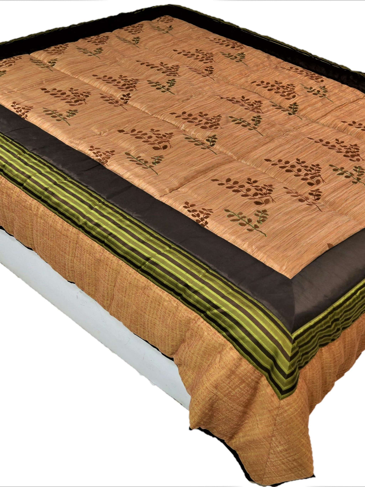 Brown Polycotton Quilt front view