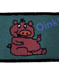 Pig Oink Cartoon Kids Play Mat - Green Multicolor Synthetic 40x60 cm (16x24 inch)