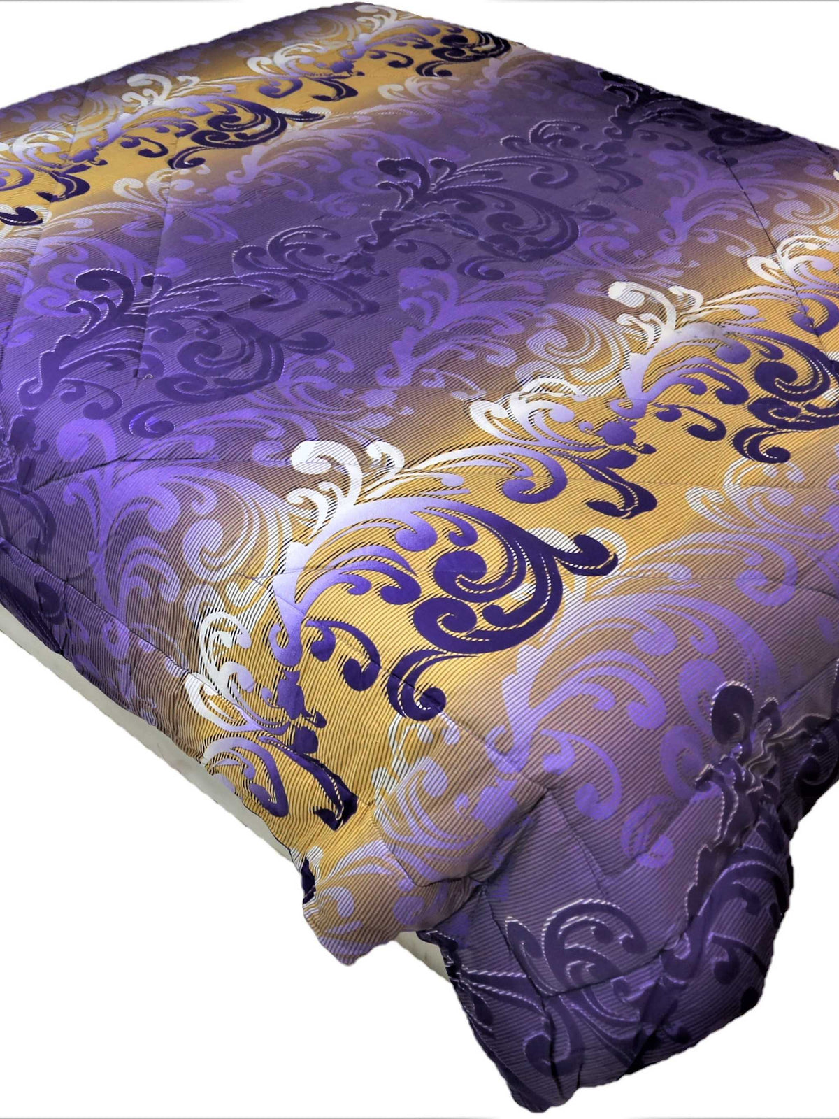 Purple Printed Cotton Quilt front view