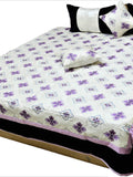 Purple Embroidered Silk Bedcover front view