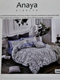 Black Printed Cotton Bedsheet Set front view