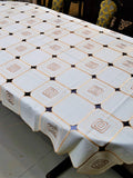 Beige Polyester Table Cover front view