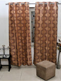 Maroon Polyester Ready-made Curtain 7x4 feet front view