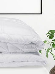 White microfiber double bed quilt, plain soyabean winter comforter