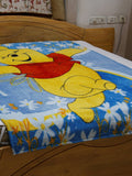 Blue Printed Polyester Blanket front view