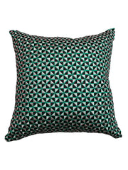 Teal and pewter triangular geometric cushion cover