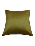Green Plain Polyester Cushion Cover front view