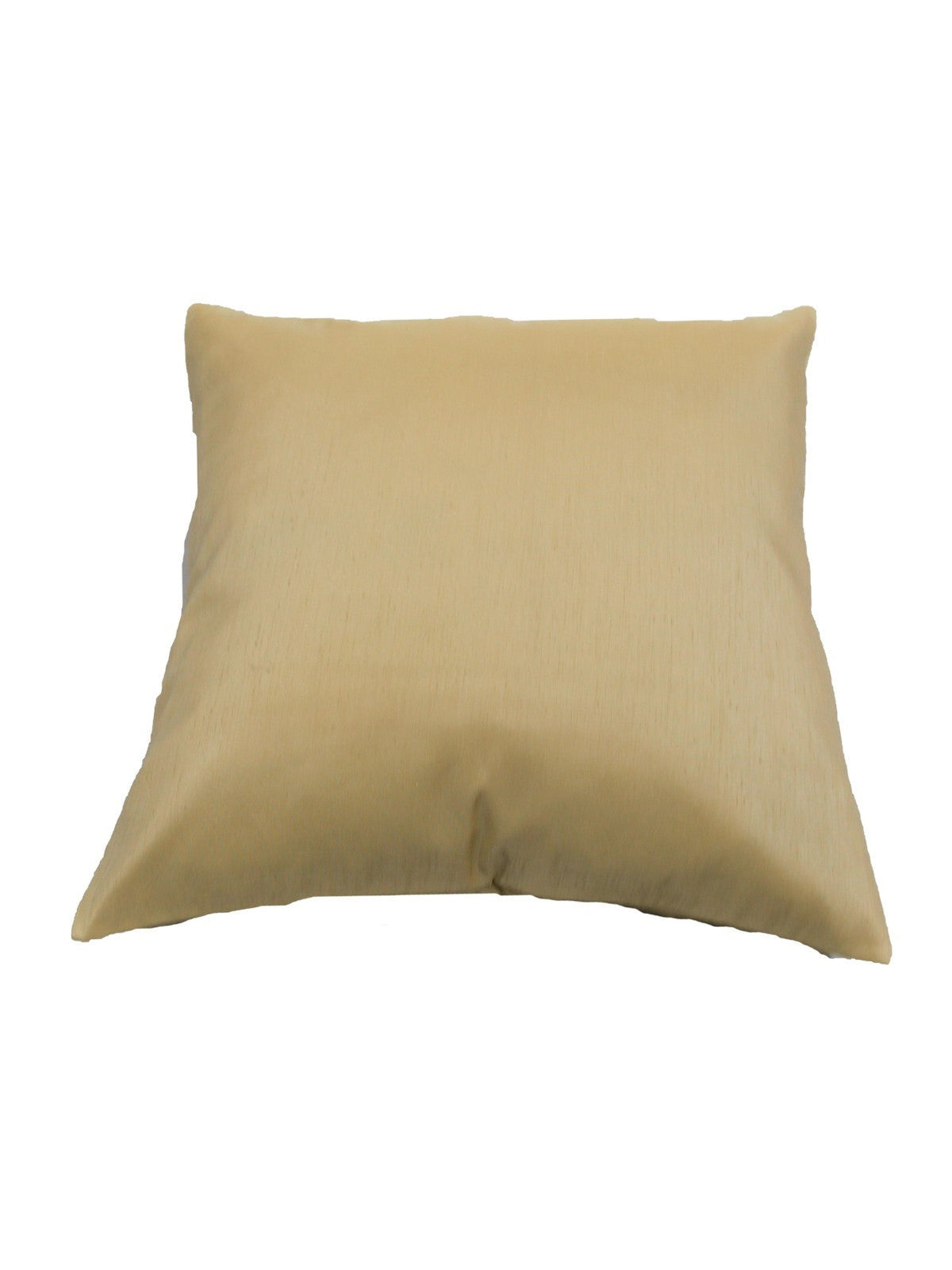 Sandy beige cushion cover in plain polyester with a light sheen