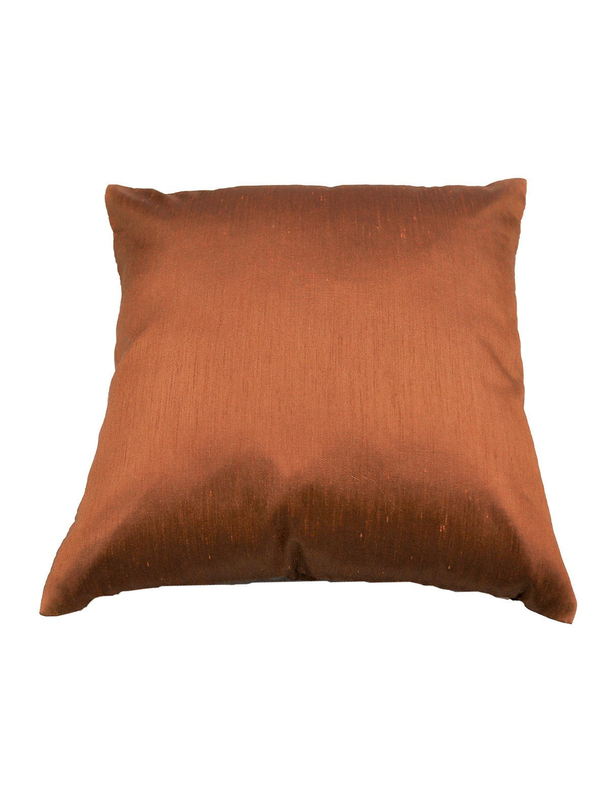 Copper brown cushion cover in plain shot polyester