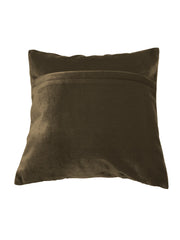 Olive green plain velvet cushion cover